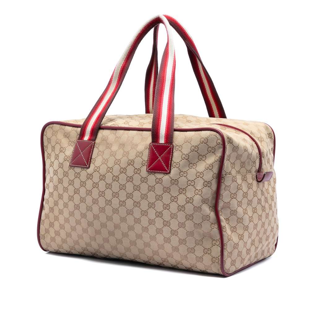 Gucci GG Canvas Web Travel Bag Beige Very good - Back View