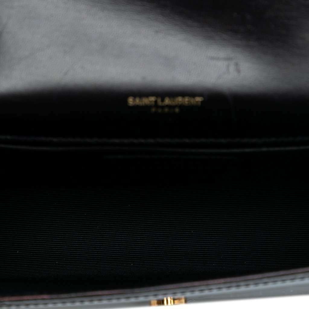 Saint Laurent Small Glitter Patent Kate Crossbody Blue Leather Very good - Model View