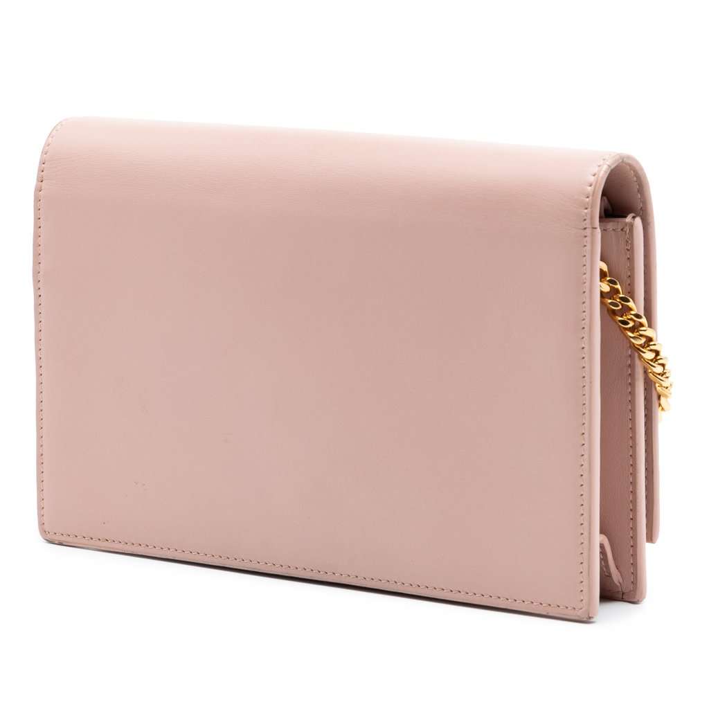 Saint Laurent Smooth Calfskin Monogram Kate Tassel Wallet on Chain Pink Leather Very good condition - Back View