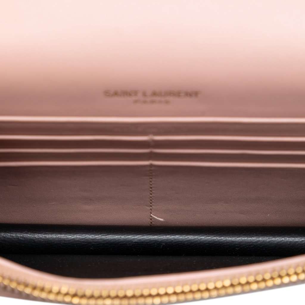 Saint Laurent Smooth Calfskin Monogram Kate Tassel Wallet on Chain Pink Leather Very good condition - Model View