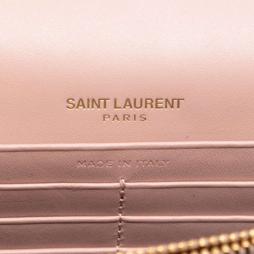 Saint Laurent Smooth Calfskin Monogram Kate Tassel Wallet on Chain Pink Leather Very good condition - Box View