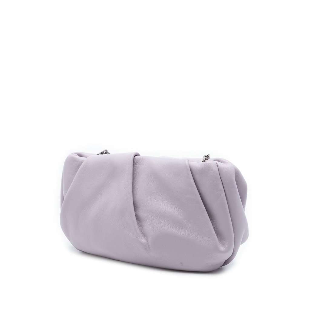 Burberry Lambskin Rose Chain Clutch Purple Leather Very good condition - Back View