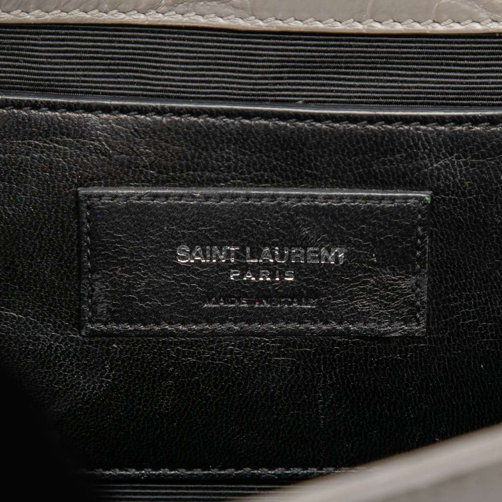 Saint Laurent Medium Croc Embossed Leather Monogram Kate Tassel Crossbody Green Leather Good condition - Box View