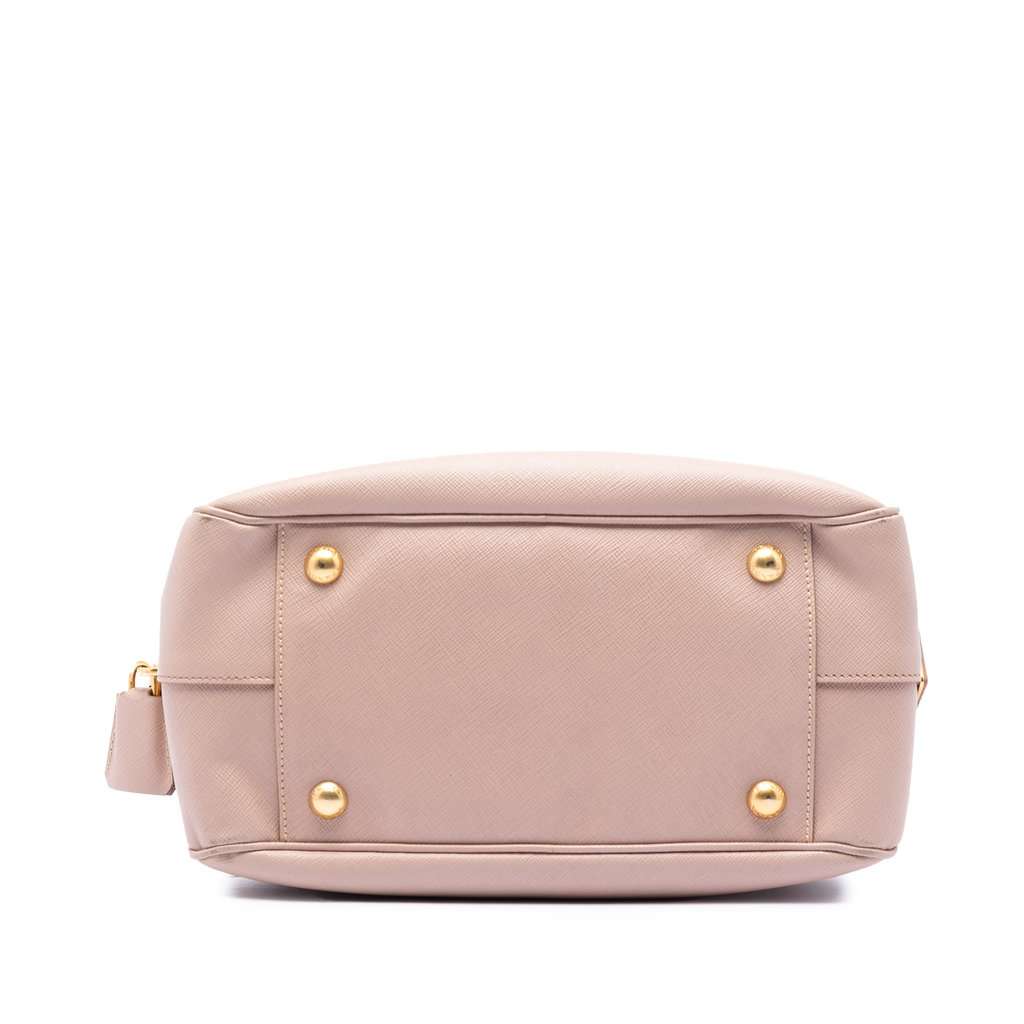 Prada Small Saffiano Square Bauletto Satchel Pink Leather Very good - Inside View