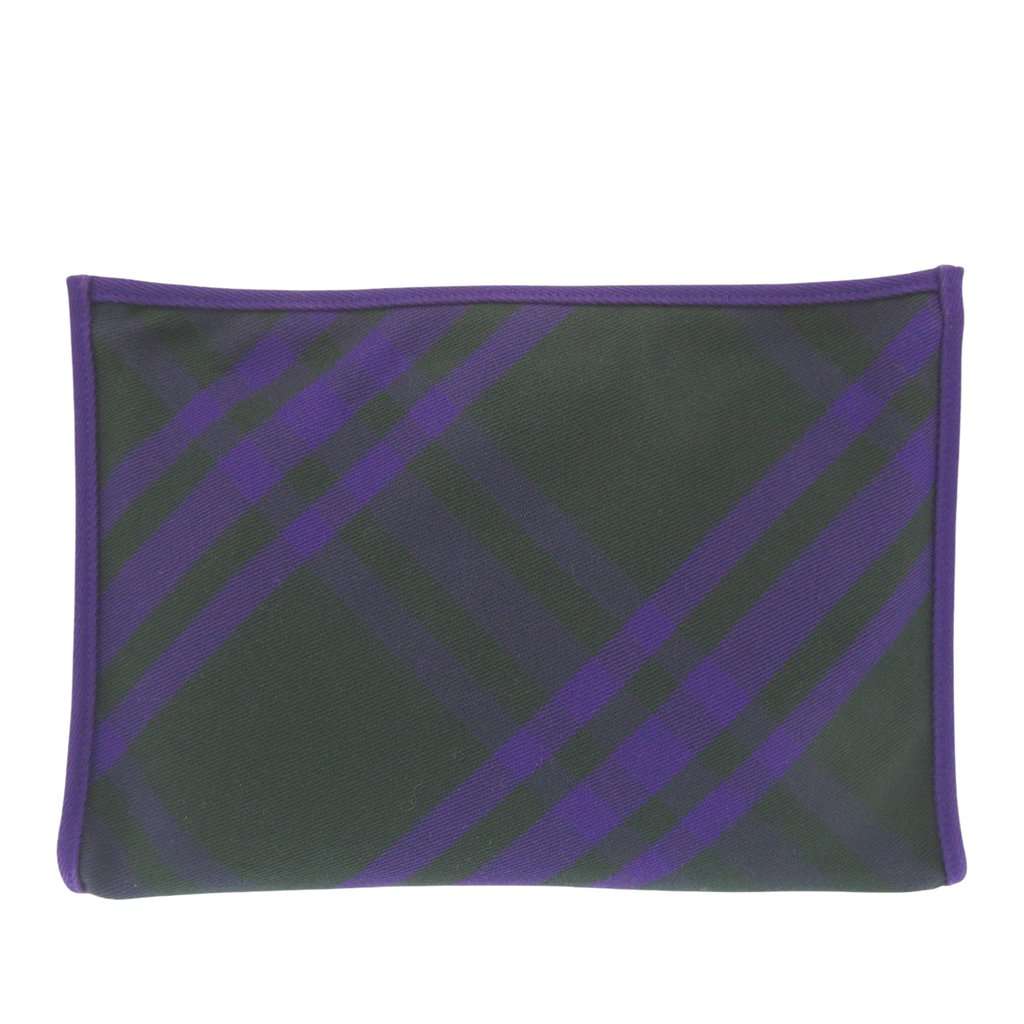 Burberry Supernova Check Canvas Clutch Purple Very good condition - Back View