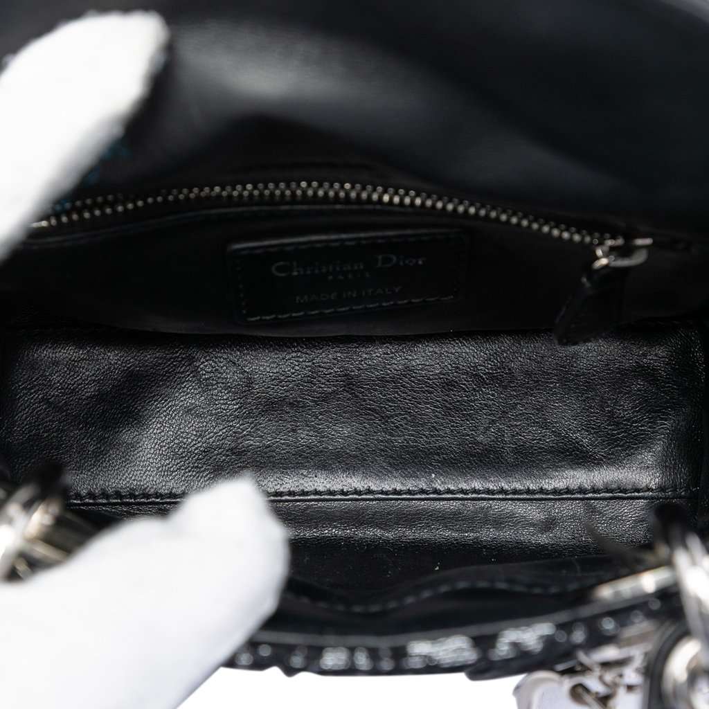 Dior Mini Fabric Lame Lady Dior Black Very good condition - Model View