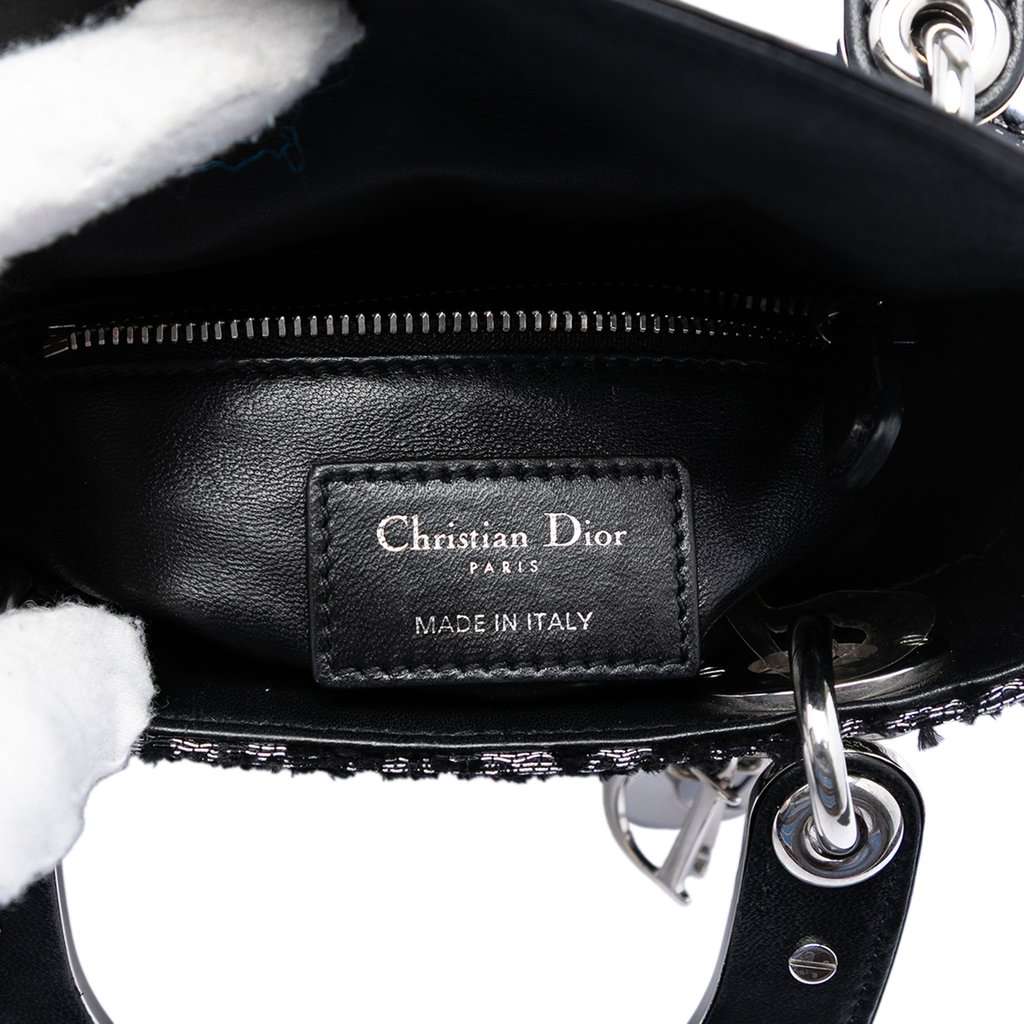 Dior Mini Fabric Lame Lady Dior Black Very good condition - Box View