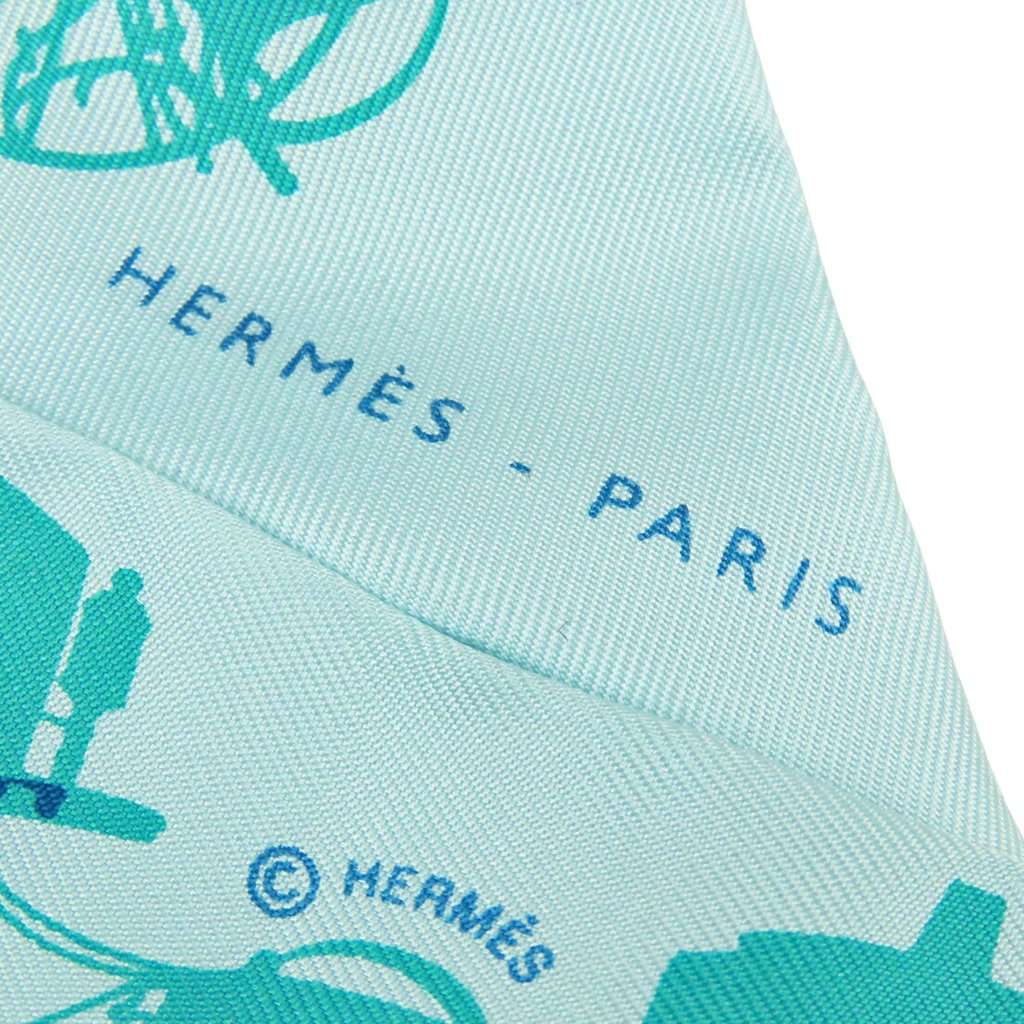 Hermès Rayons X Carriage Silk Twilly Scarf Blue Very good condition - Box View