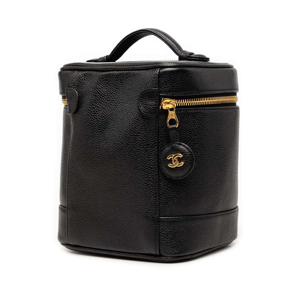 Chanel CC Caviar Vanity Bag Black Leather Very good - Back View
