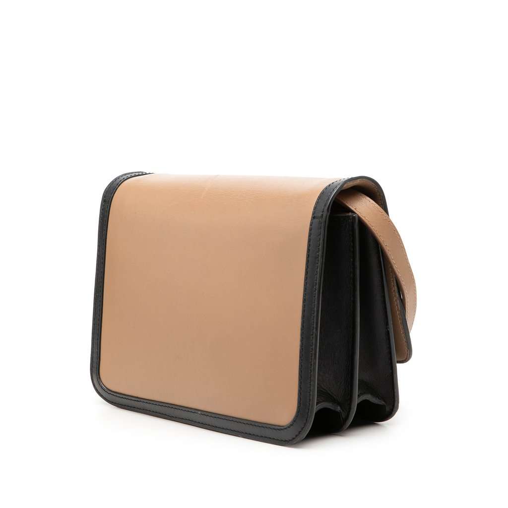 Burberry Small Bicolor Smooth Calfskin TB Crossbody Brown Leather Very good - Back View