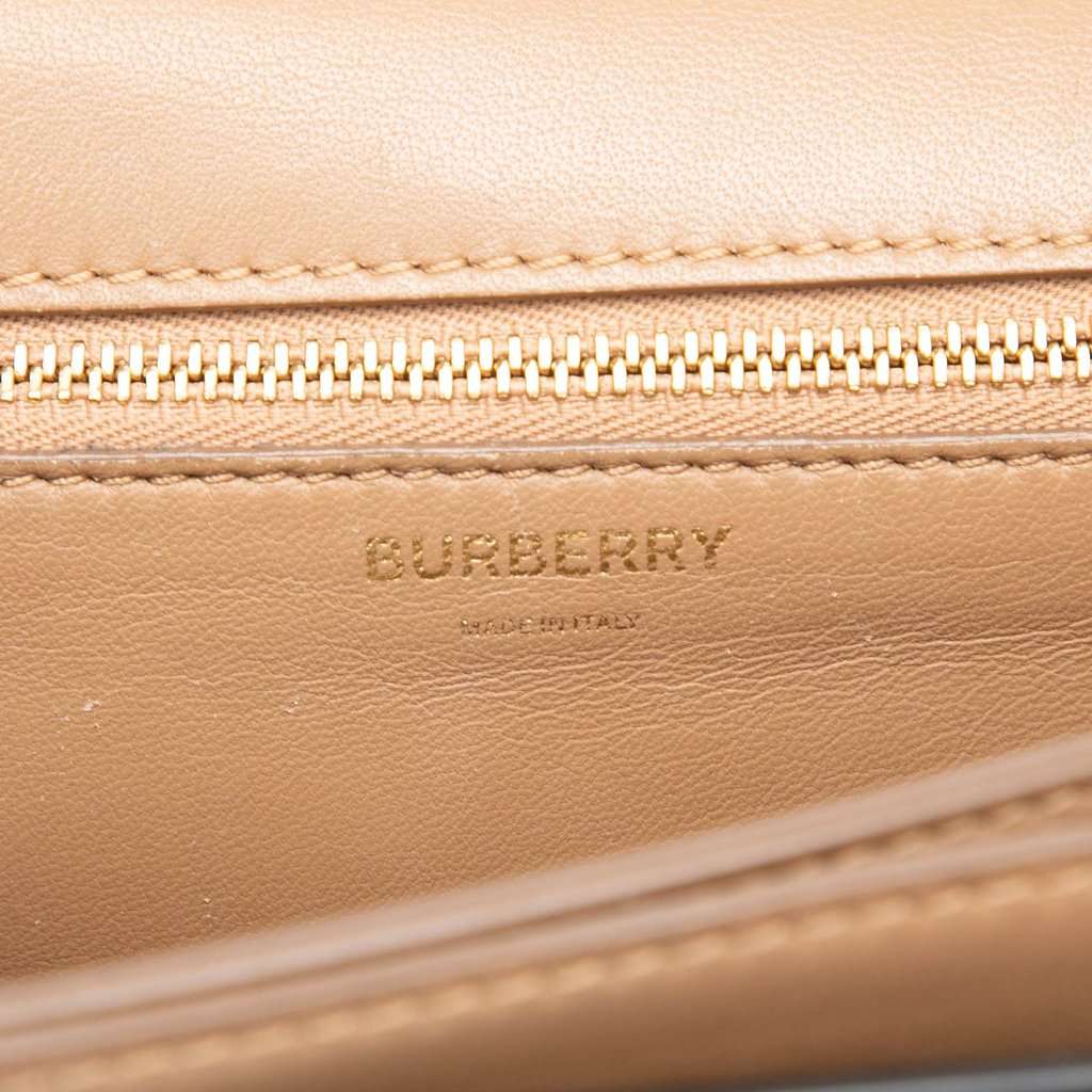 Burberry Small Bicolor Smooth Calfskin TB Crossbody Brown Leather Very good - Box View
