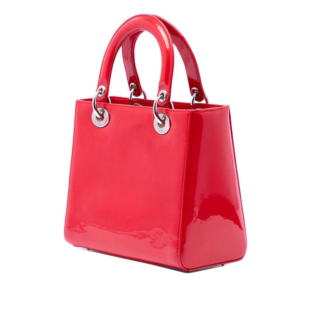 Dior Medium Patent Lady Dior Red Leather Very good - Back View