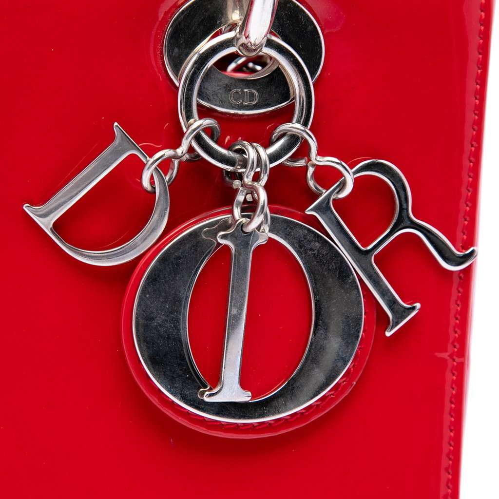 Dior Medium Patent Lady Dior Red Leather Very good - Box View