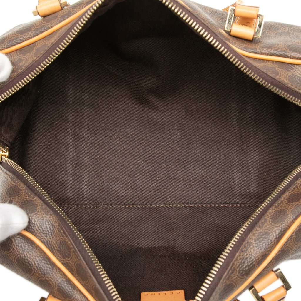Celine Macadam Coated Canvas Handbag Brown Very good condition - Model View