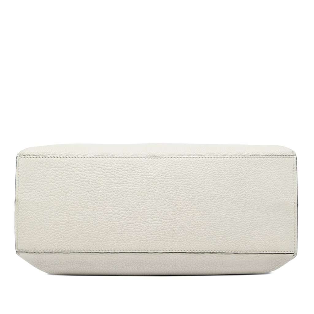 Gucci Medium Calfskin Bamboo Daily Satchel White Leather Very good - Inside View