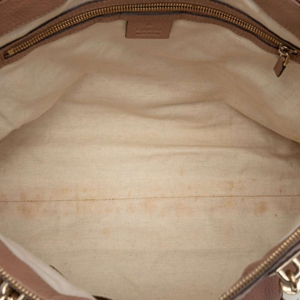 Gucci Calfskin Bella Convertible Tote Brown Leather Very good condition - Model View