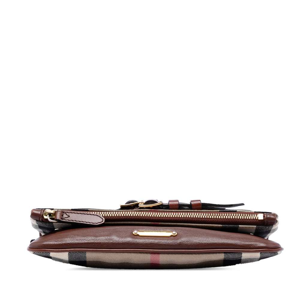 Burberry House Check Canvas and Leather Adeline Fold Over Wristlet Clutch Beige Very good condition - Inside View