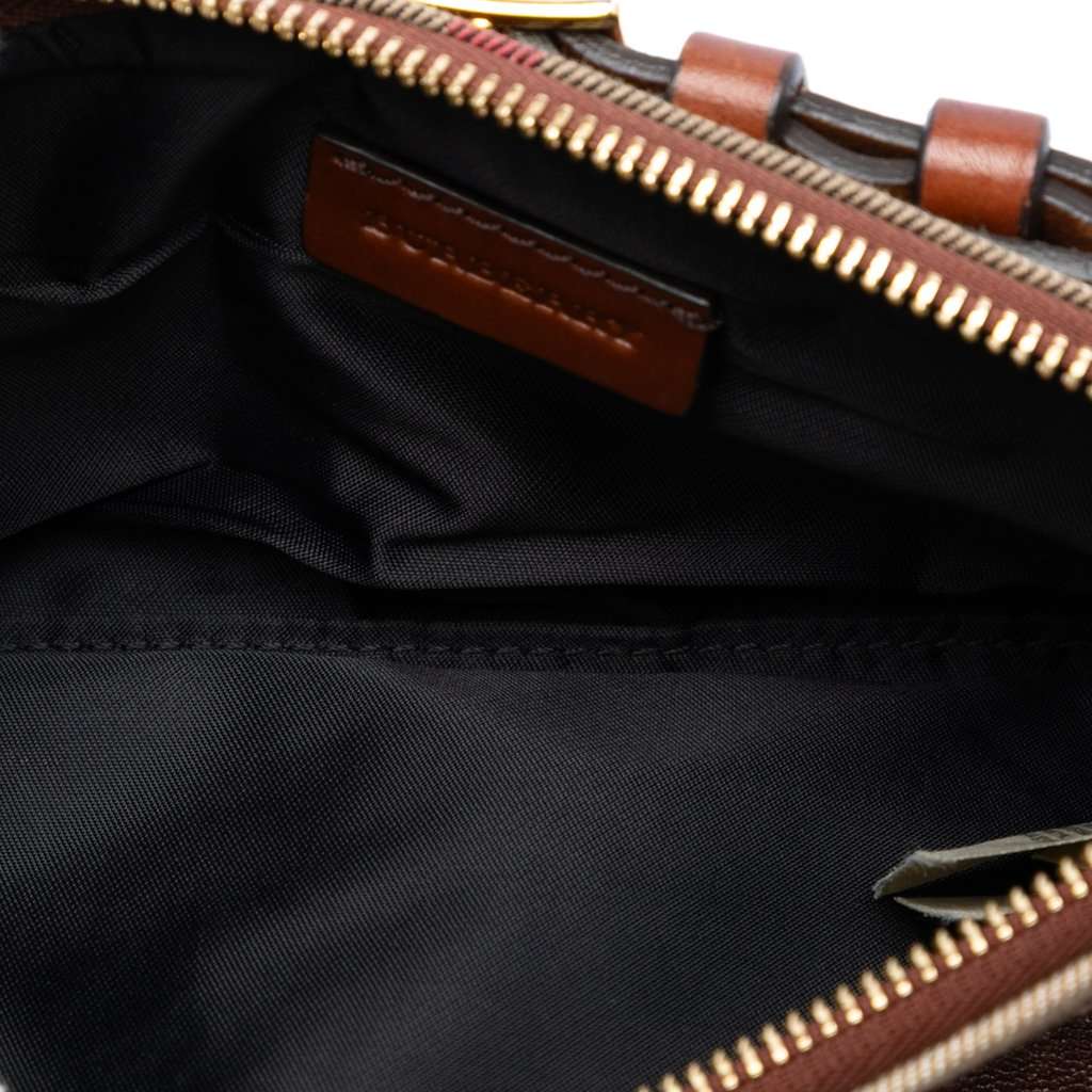 Burberry House Check Canvas and Leather Adeline Fold Over Wristlet Clutch Beige Very good condition - Model View