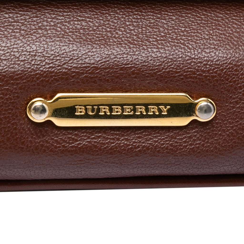 Burberry House Check Canvas and Leather Adeline Fold Over Wristlet Clutch Beige Very good condition - Box View