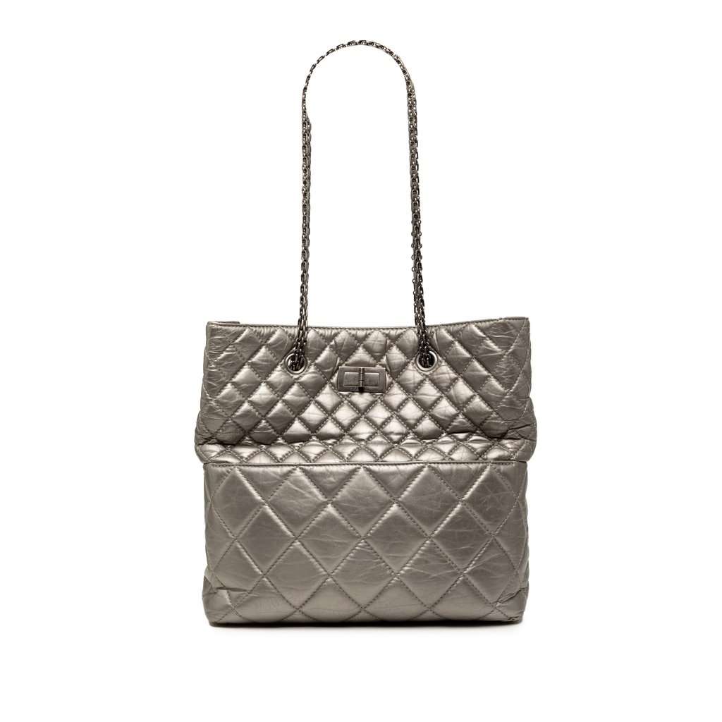 Chanel Quilted Metallic Aged Calfskin Reissue 2.55 Tote MultiColor Leather Very good condition - Front View