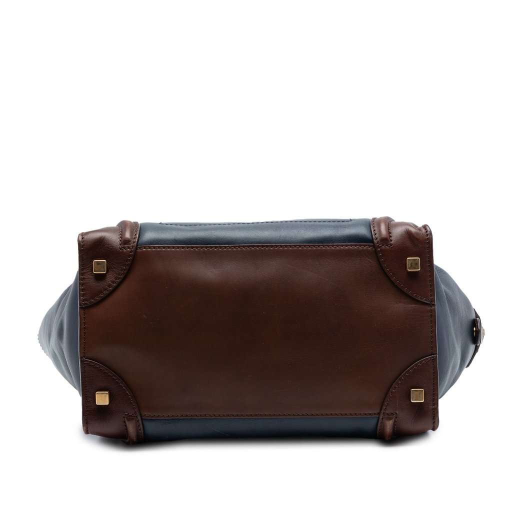 Celine Mini Tricolor Leather Luggage Tote Blue Leather Very good condition - Inside View