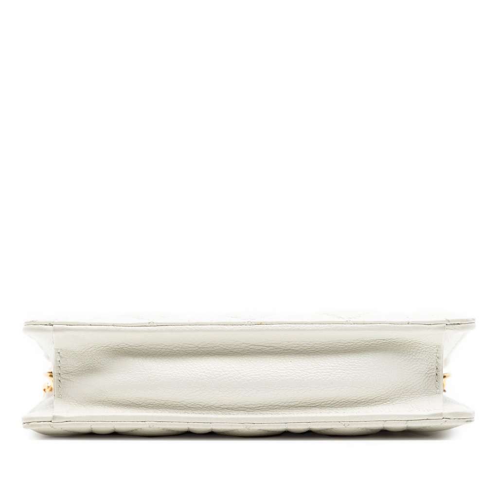 Dior Supple Cannage Calfskin Caro Every Dior Pouch White Leather Very good condition - Inside View