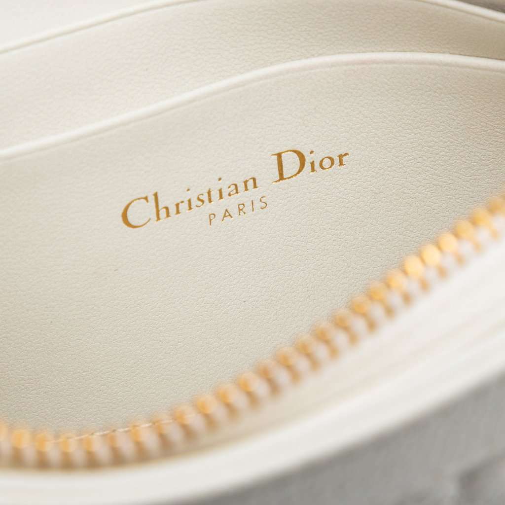 Dior Supple Cannage Calfskin Caro Every Dior Pouch White Leather Very good condition - Box View