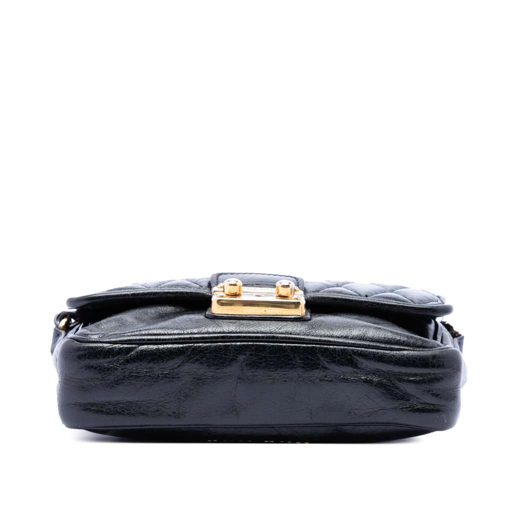 Miu Miu Vitello Shine Trapu Crossbody Black Leather Very good - Inside View