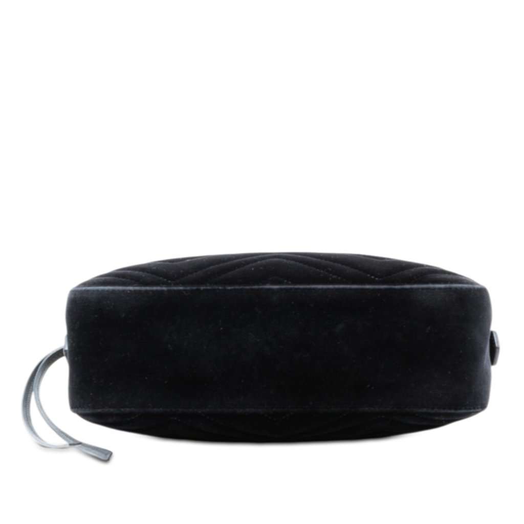 Gucci Small GG Marmont Matelasse Velvet Crossbody Black Very good condition - Inside View