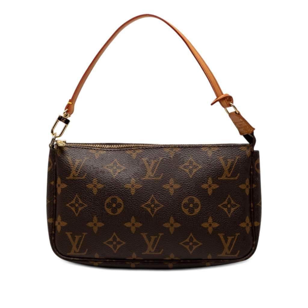 Louis Vuitton Monogram Pochette Accessoires Brown Good - Front View