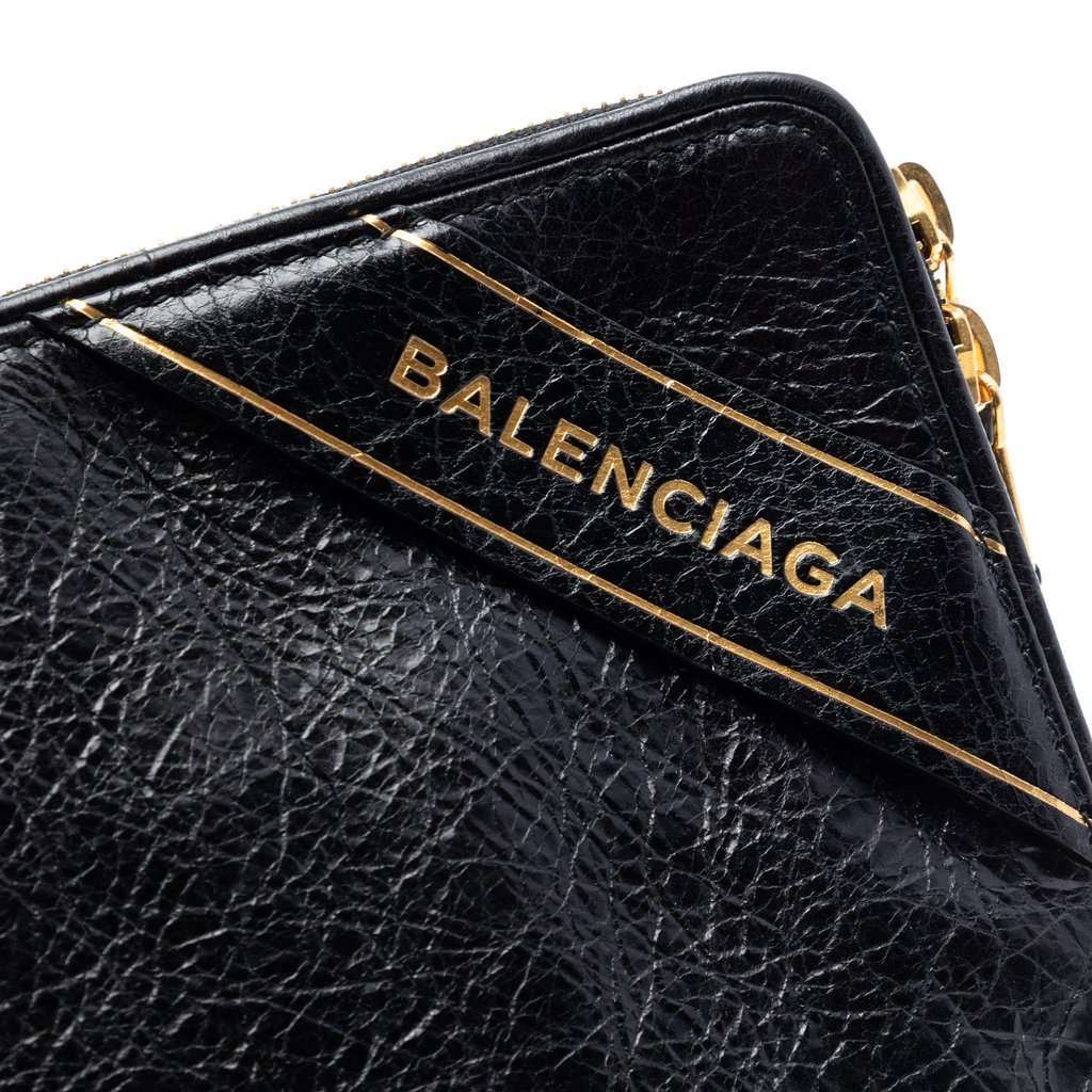 Balenciaga Lambskin Clutch Black Leather Very good condition - Box View