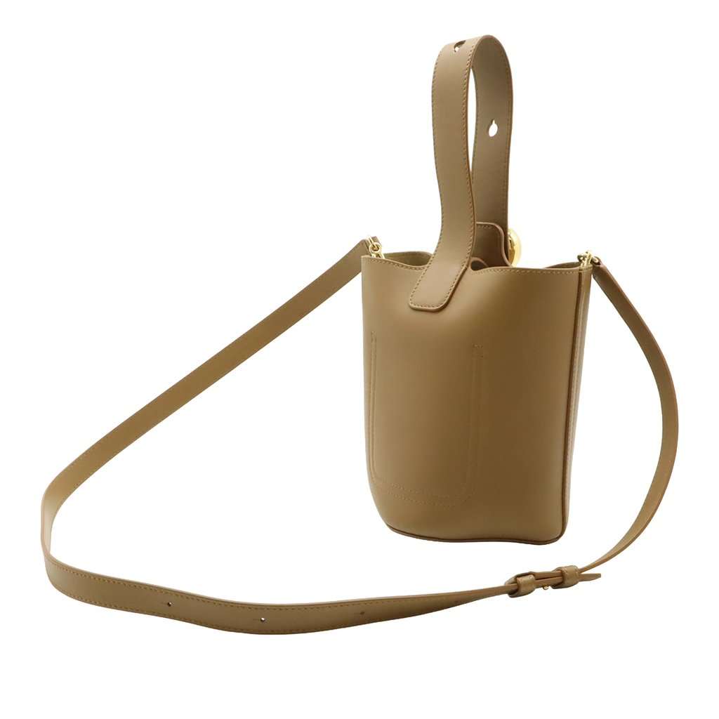 LOEWE Mini Leather Pebble Bucket Bag Brown Leather Very good condition - Back View