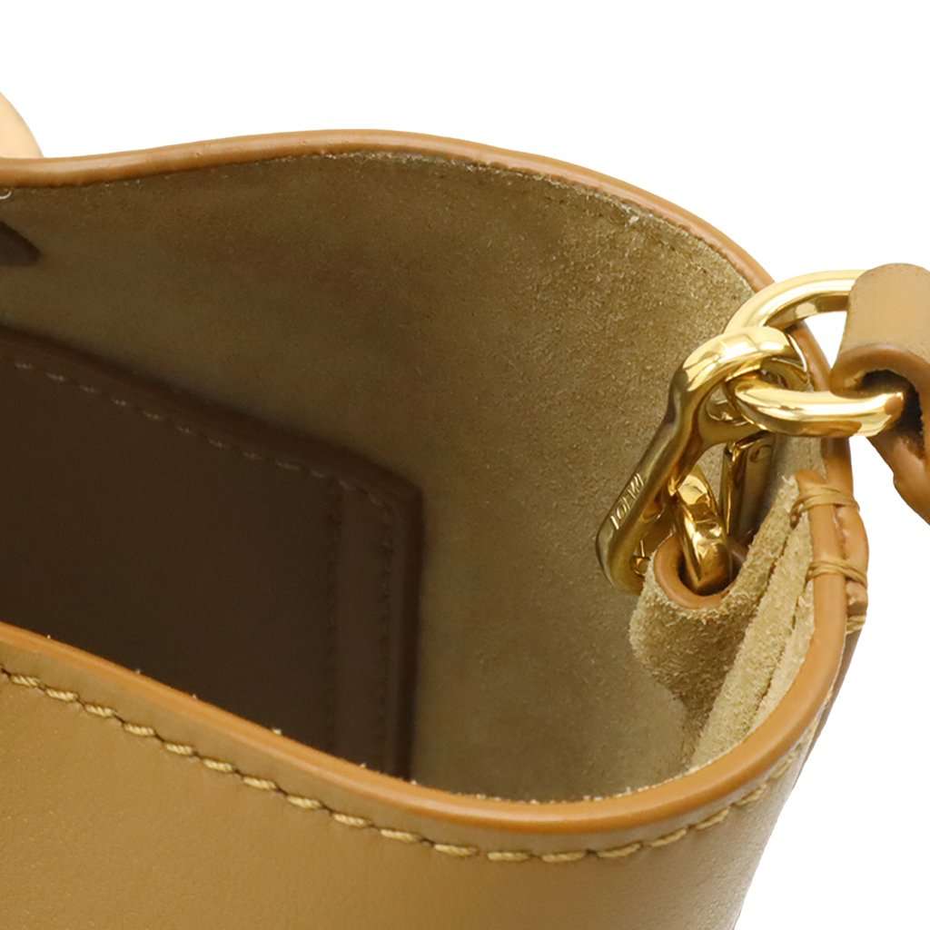 LOEWE Mini Leather Pebble Bucket Bag Brown Leather Very good condition - Box View