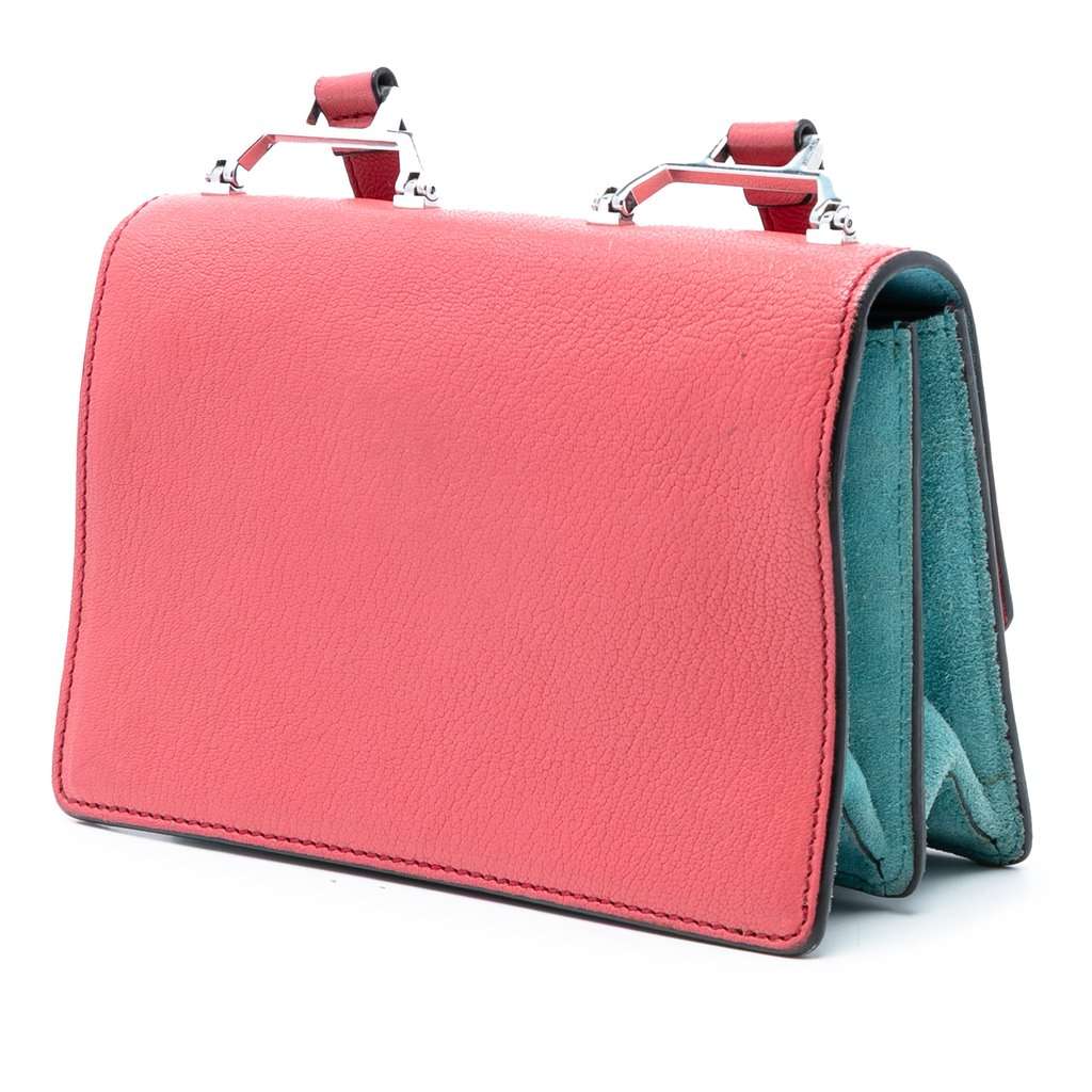 Miu Miu Goatskin Madras Miu Logo Crossbody Pink Leather Very good condition - Back View