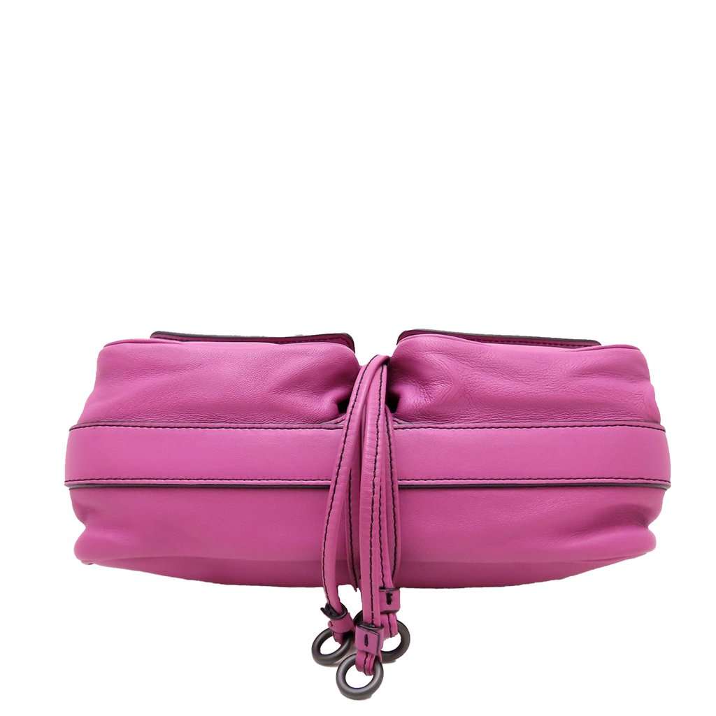 Bottega Veneta Nappa Intrecciato Double Pocket Flap Crossbody Pink Leather Very good condition - Back View