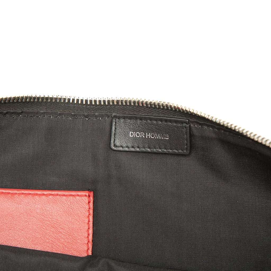 Dior Homme Printed Diorissimo Coated Canvas Zip Clutch Black Very good - Box View