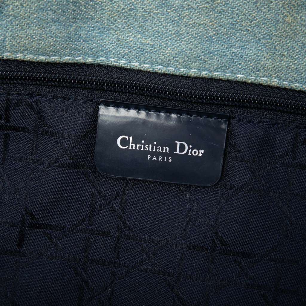 Dior Large Denim Cannage Acrylic Handles Lady Dior Blue Very good condition - Box View