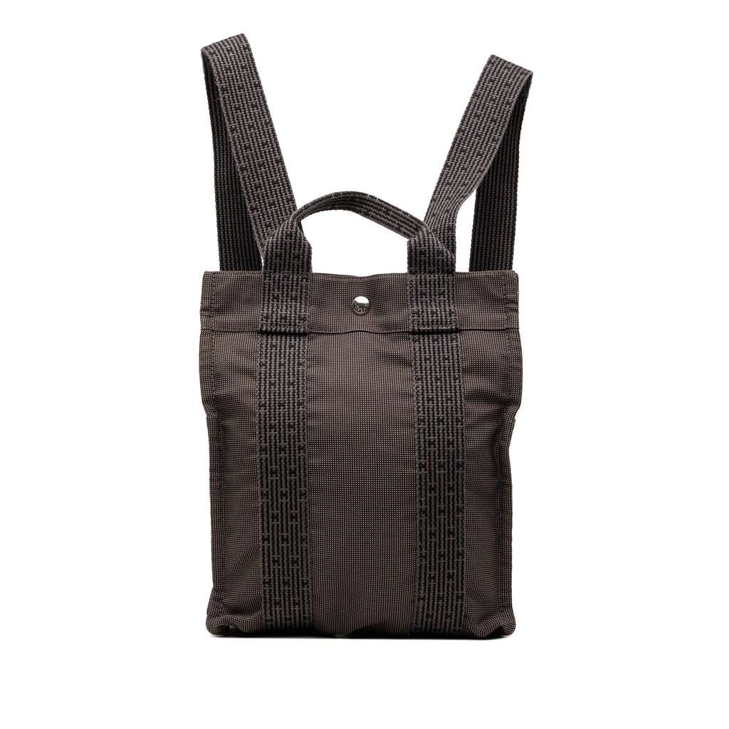 Hermès Canvas Herline Backpack PM Black Very good - Front View