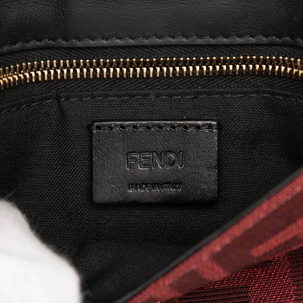 Fendi Zucca Canvas Convertible Baguette Pouch Red Very good condition - Box View