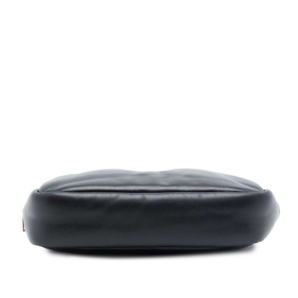 Saint Laurent Small Padded Lambskin Monogram Calypso Cosmetic Pouch Black Leather Very good - Inside View