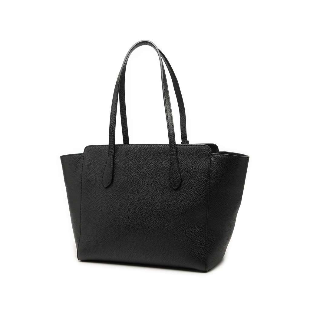 Gucci Small Calfskin Swing Tote Black Leather Very good - Back View