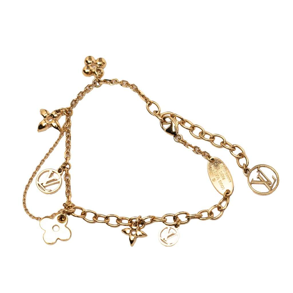 Louis Vuitton Gold Plated Monogram Blooming Supple Bracelet Gold Metal Very good condition - Back View