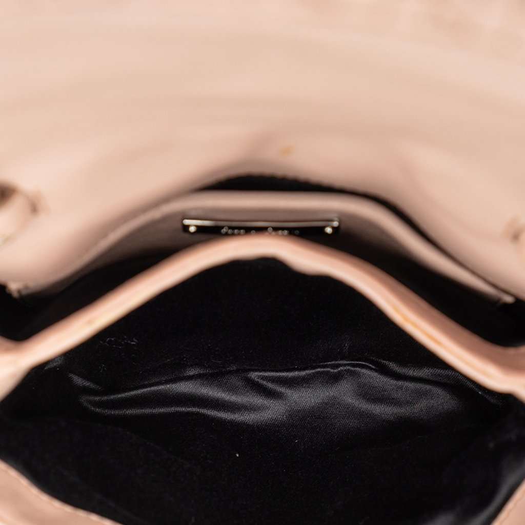 Miu Miu Matelasse Nappa Crystal Chain Satchel Brown Leather Very good - Model View