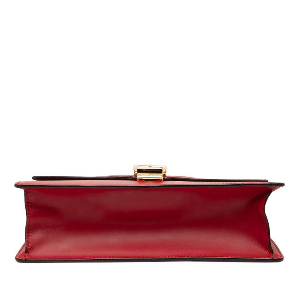 Gucci Small Calfskin Sylvie Web Satchel Red Leather Very good condition - Inside View