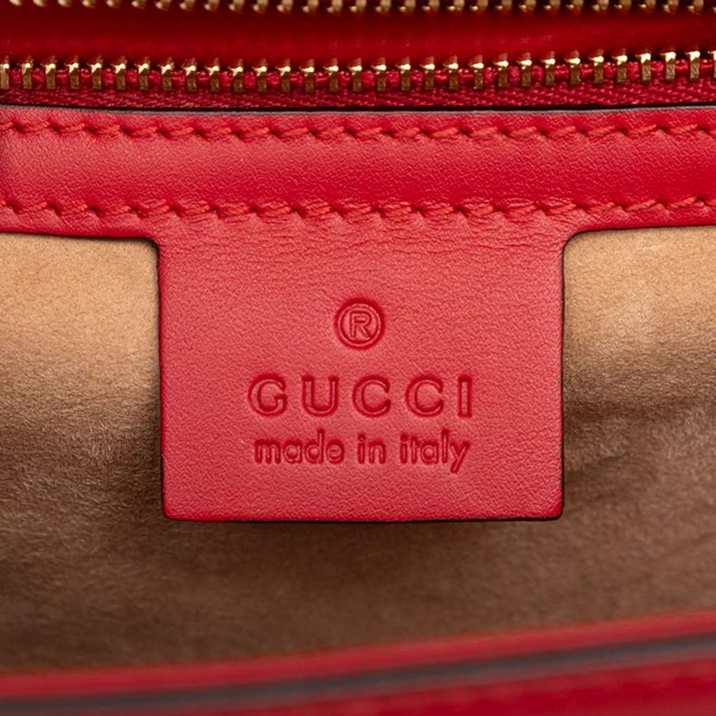Gucci Small Calfskin Sylvie Web Satchel Red Leather Very good condition - Box View