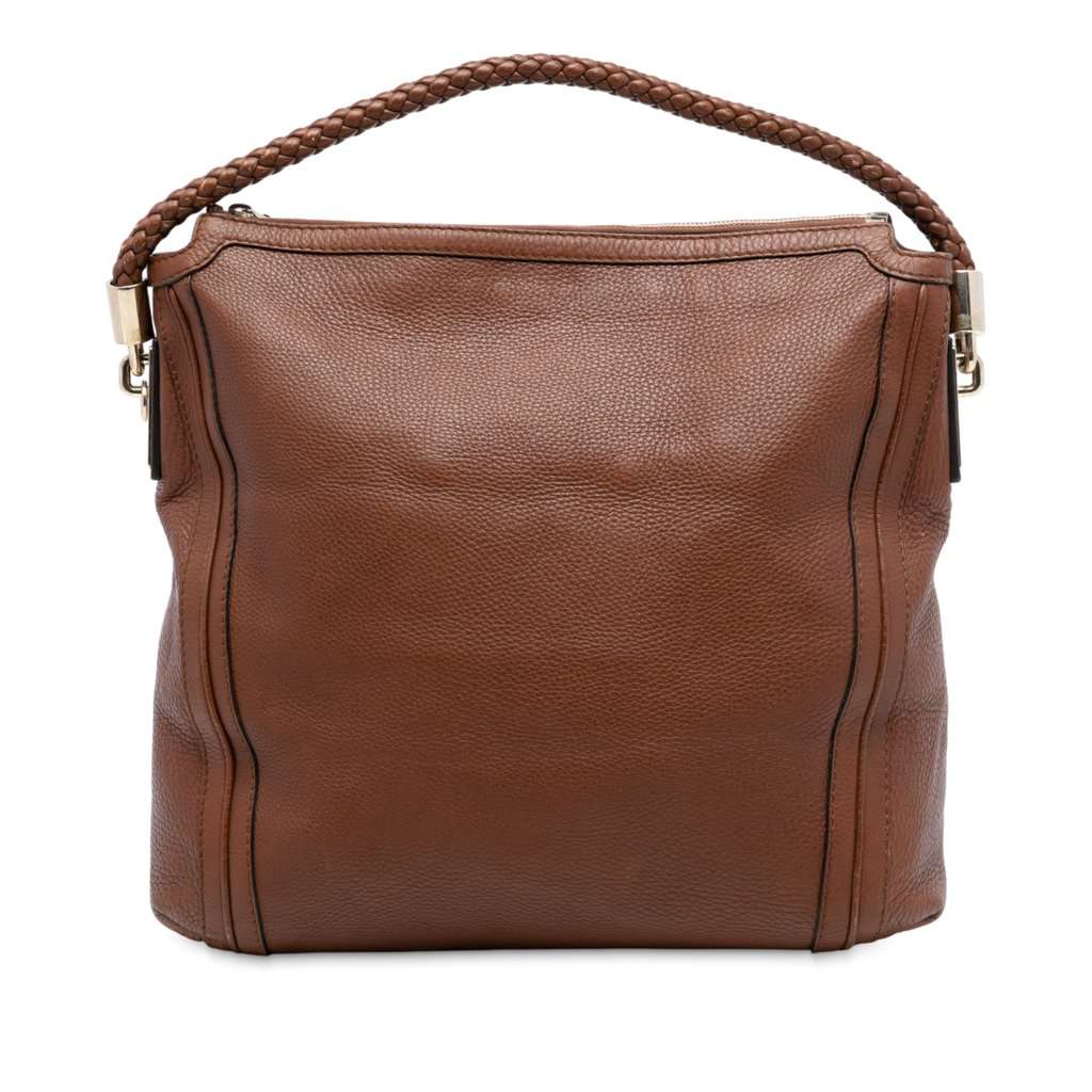 Gucci Large Calfskin Bella Shoulder Bag Brown Leather Very good condition - Front View