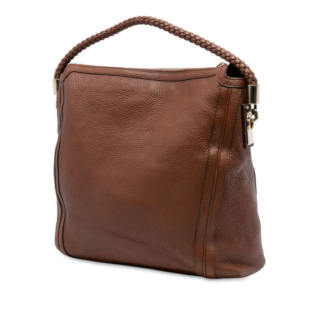 Gucci Large Calfskin Bella Shoulder Bag Brown Leather Very good condition - Back View