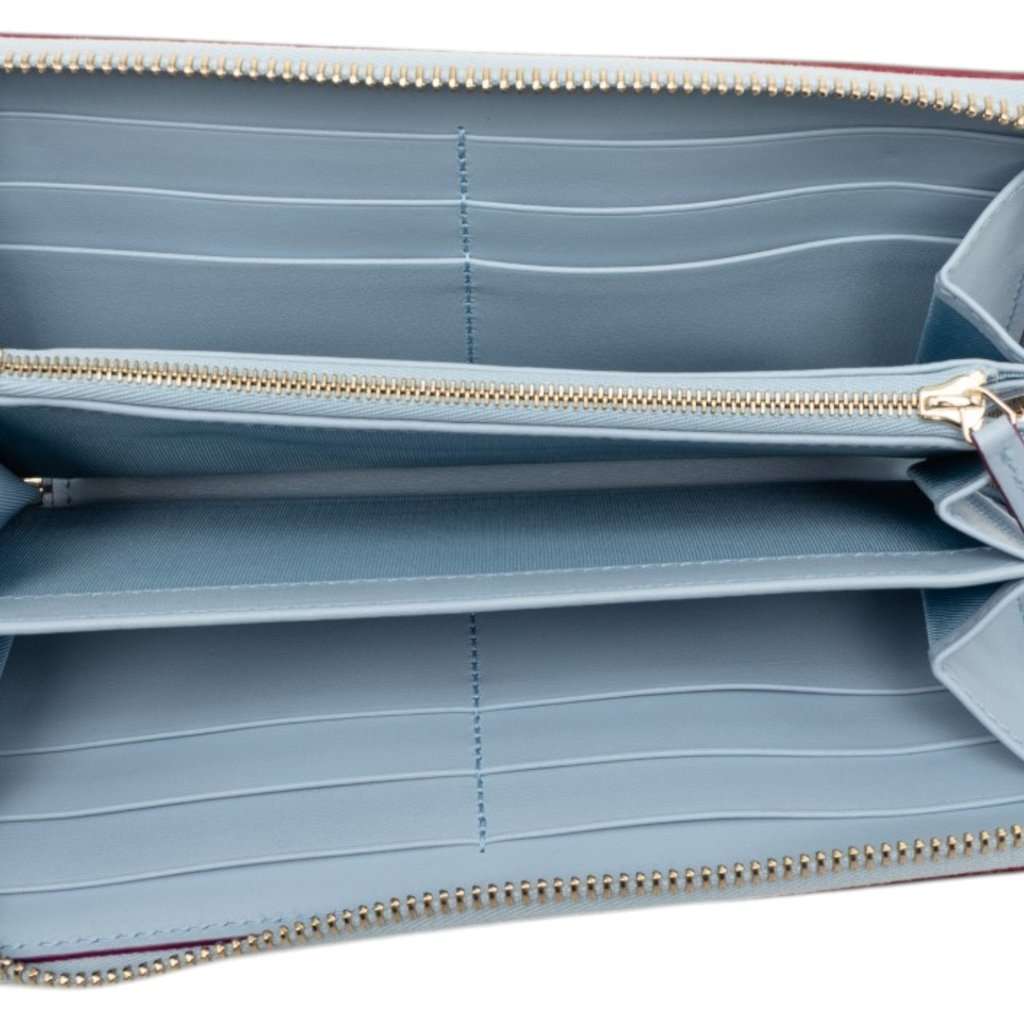 Gucci Yuko Higuchi Calfskin Cat Boris Zip Around Wallet Blue Leather Very good condition - Model View