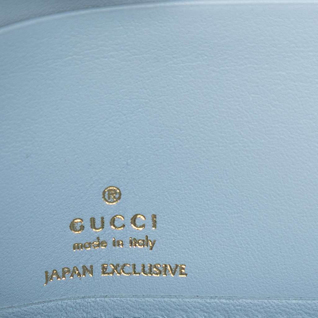 Gucci Yuko Higuchi Calfskin Cat Boris Zip Around Wallet Blue Leather Very good condition - Box View