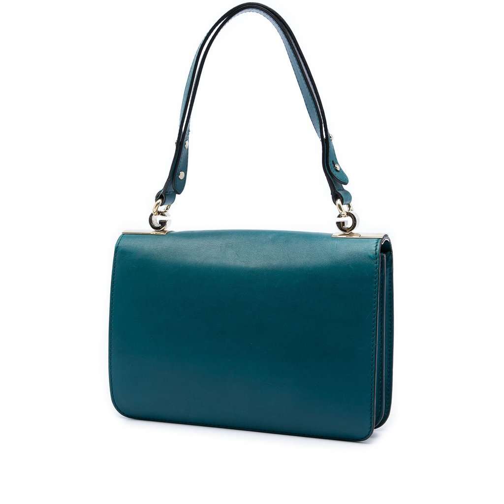 Gucci Medium Calfskin 1973 Flap Shoulder Bag Blue Leather Good - Back View